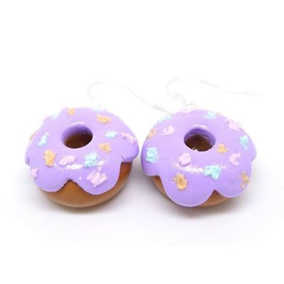 Boucles d'oreilles donuts mauves