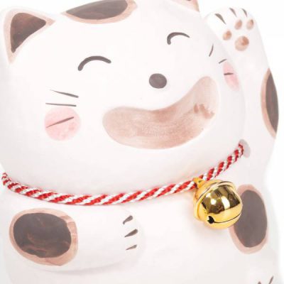 Chat porte bonheur japonais blanc grand sourire