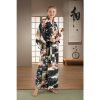 Kimono japonais noir long Geisha