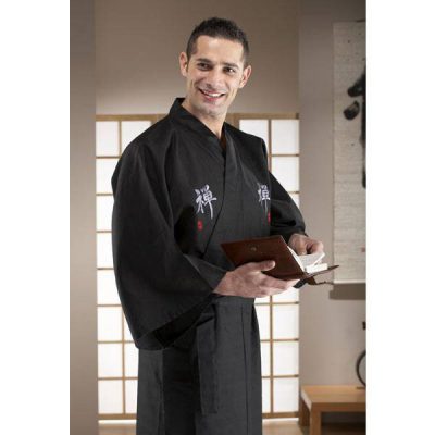 Kimono Japonais Zen homme long noir