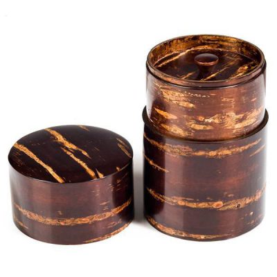 Boîte à thé artisanale japonaise en écorce de cerisier
