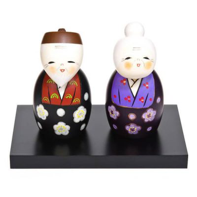 Poupées Kokeshi Vivons longtemps heureux ensemble