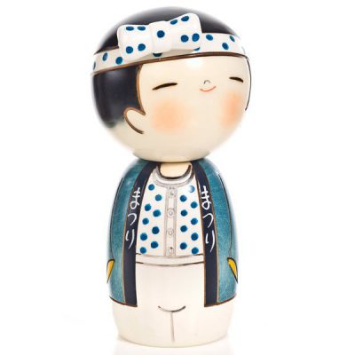 Poupée Kokeshi Mignon garçon chanceux