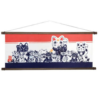 Serviette à main japonaise Chat chanceux Tenugui