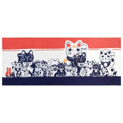 Serviette à main japonaise Chat chanceux Tenugui