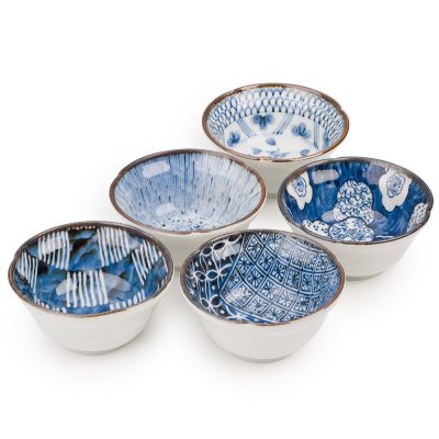 Ensemble cinq bols japonais en céramique