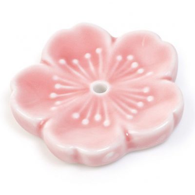 Support d'encens cerisier en fleur rose