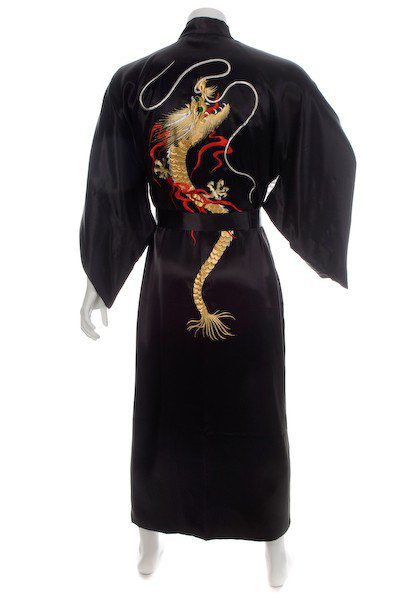 Kimono Yukata Long Noir pour homme Dragon