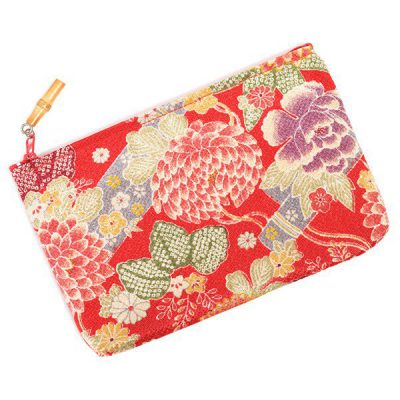 Sac de poche japonais Fleur Rouge