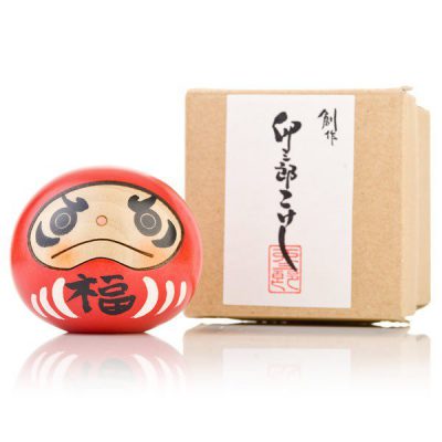 Daruma Kokeshi rouge porte bonheur