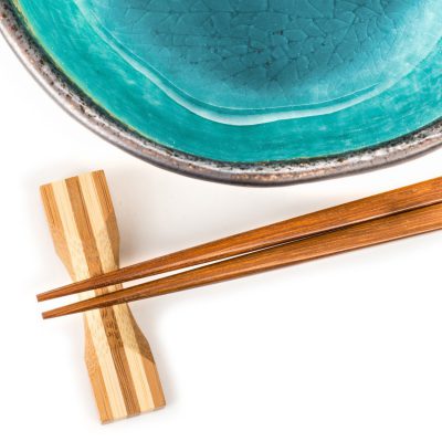 Set de bol japonais Turquoise à Vernis Crépi