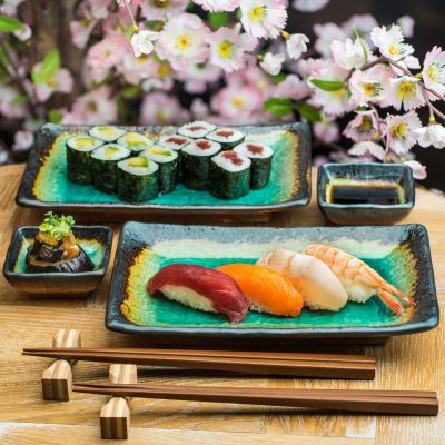 Set de plats de couleur Turquoise pour Sushi