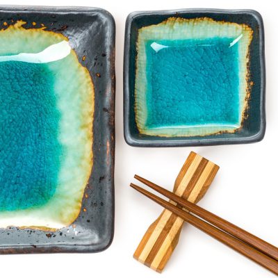 Set de plats de couleur Turquoise pour Sushi