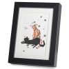 Gravure japonaise de deux chats qui jouent