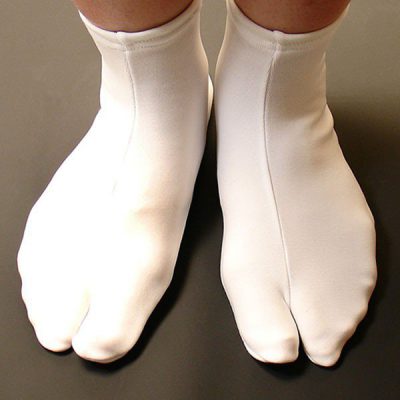 Chaussettes Tabi japonaises blanches en stretch