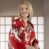 Kimono Japonais long rouge en soie motifs Ukiyoe