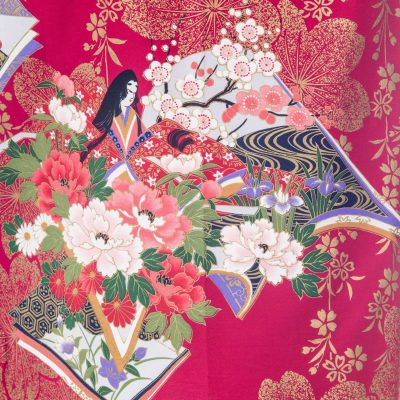 Kimono japonais rouge pour fille de 10 à 11 ans