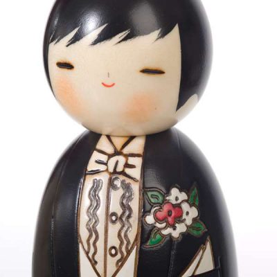 Poupées Kokeshi couple jeune mariés