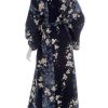 Kimono grande taille long bleau marine fleur de cerisier